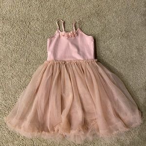 Pink tank dress with mauve tulle skirt!